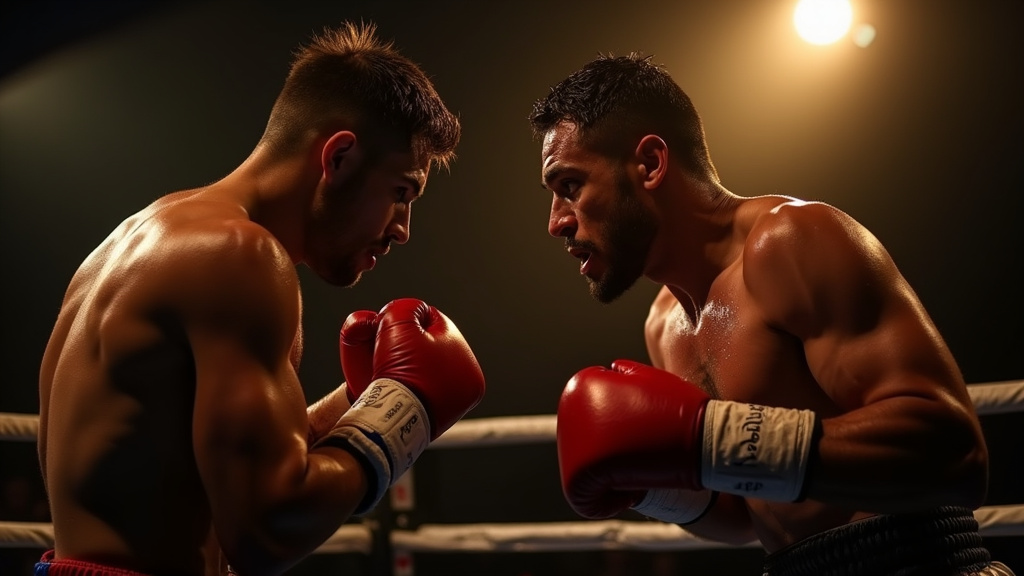 Ring de boxe anglais avec les quatre cordes et les protections
