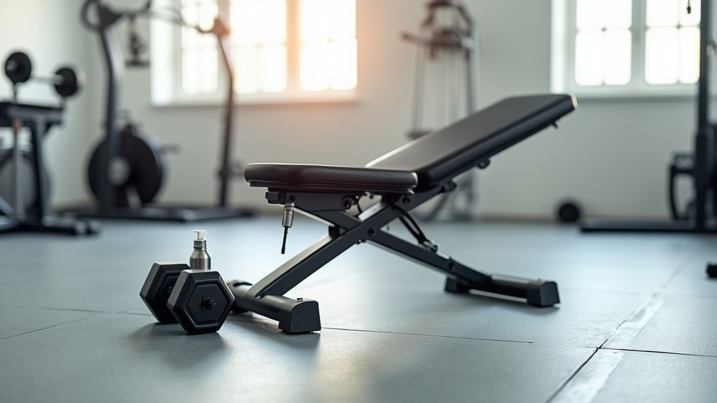 Athlète utilisant un banc de musculation dans une salle de sport moderne