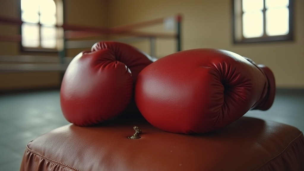 Un groupe de boxeurs s'entraînant avec des sacs de frappe dans une salle de boxe moderne