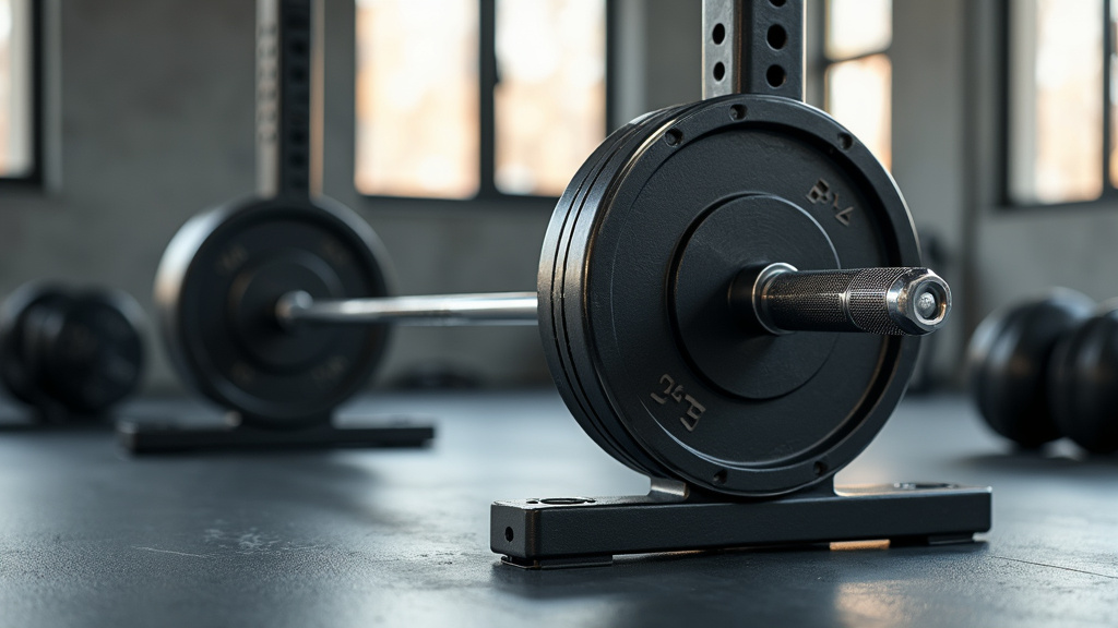 Athlète effectuant un développé couché avec une barre de musculation olympique dans une salle de sport moderne