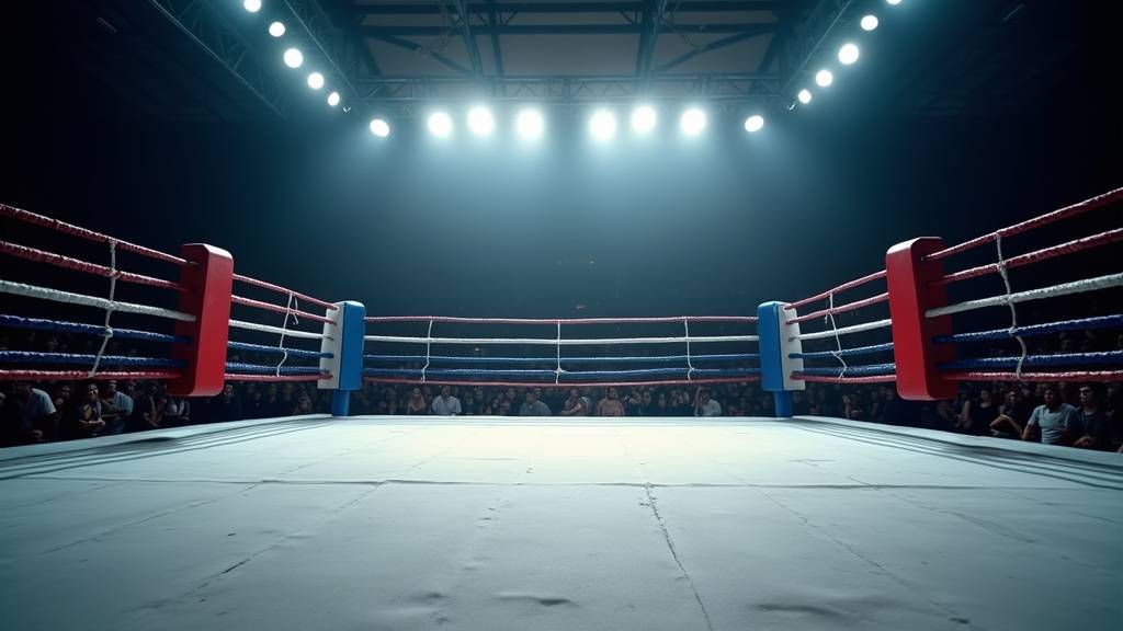Ring de boxe gonflable utilisé lors d'un événement public pour initier les enfants à la boxe