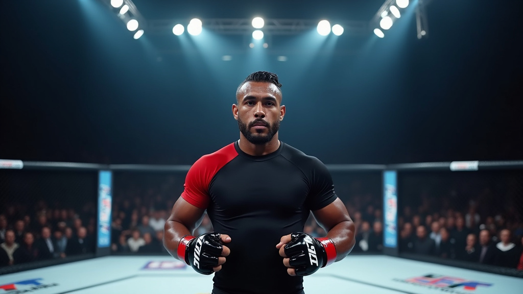 Vue aérienne d'un octogone de combat de MMA