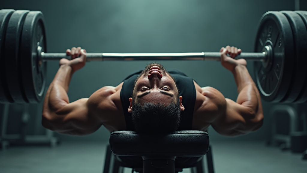 Athlète paralympique réalisant un développé couché lors des Jeux Paralympiques