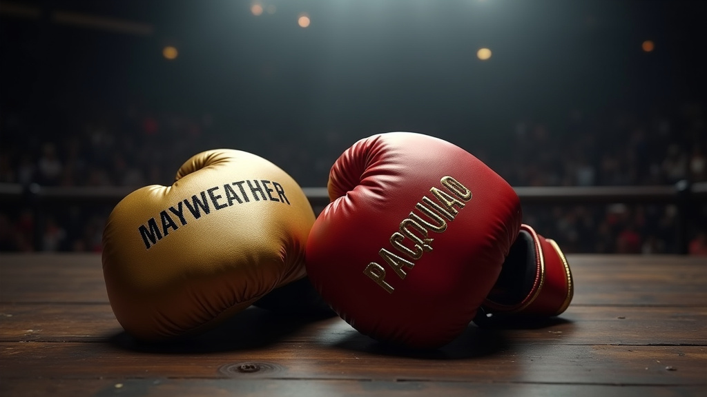 Floyd Mayweather Jr. et Manny Pacquiao lors de leur combat historique de 2015