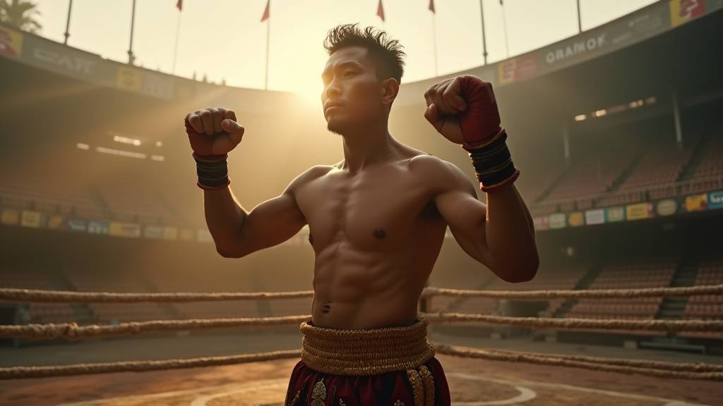 Dieselnoi Chor Thanasukarn recevant son titre de champion au Lumpinee Stadium