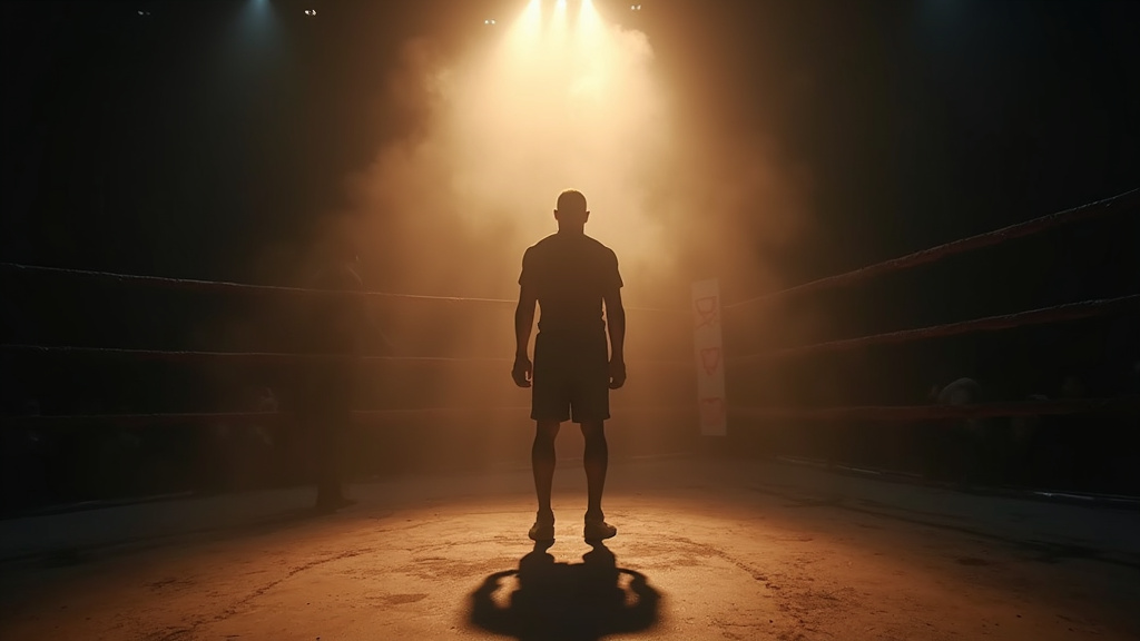 Jérôme Le Banner en tenue de boxe anglaise lors d'un combat à Deauville