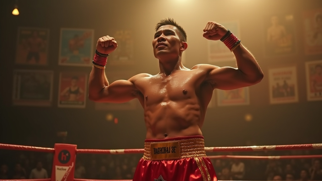Namsaknoi Yudthagarngamtorn s'entraînant au camp Por Pramuk avec d'autres légendes du Muay Thai