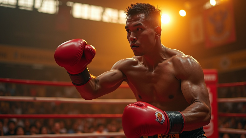 Yodsanklai Fairtex lors de son combat contre Andy Souwer au ONE Championship