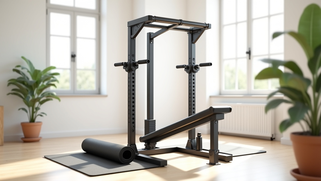 Équipement de musculation moderne dans une pièce résidentielle