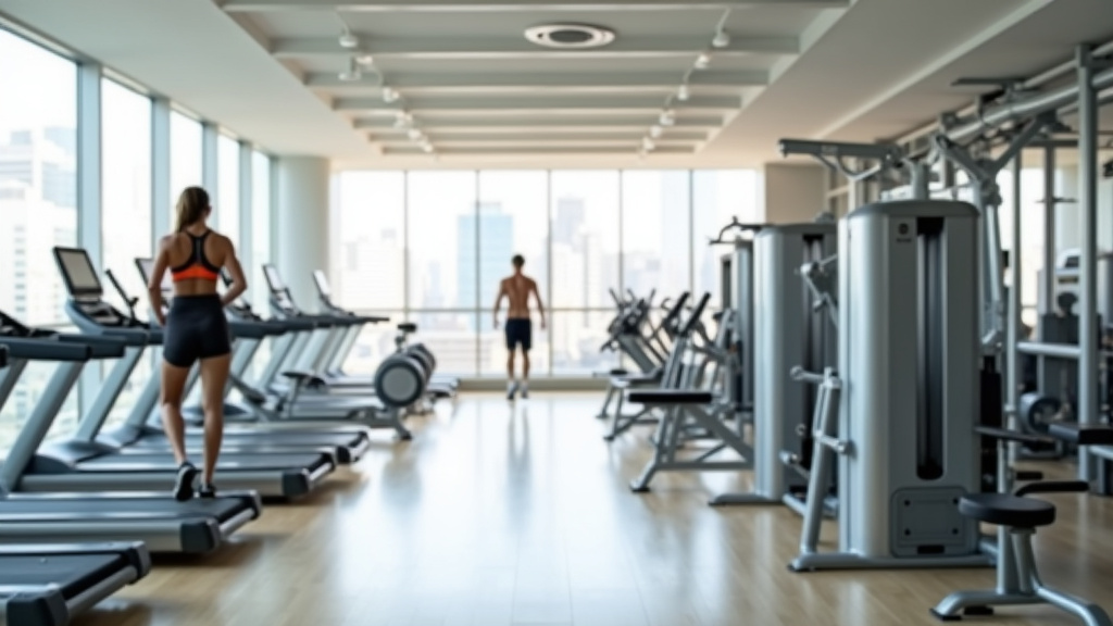 Intérieur du studio de cours collectifs du Fitness Park La Défense