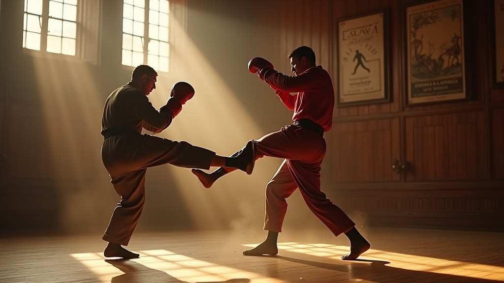 Démonstration technique des coups de pied en savate boxe française